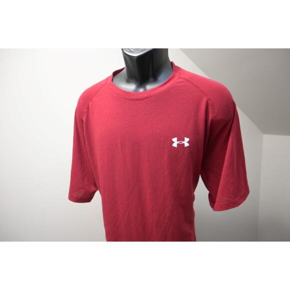 Under Armour Gym Shirt HeatGear Loose Dark Red Athletic Tee Mens Sz XL - Picture 1 of 8